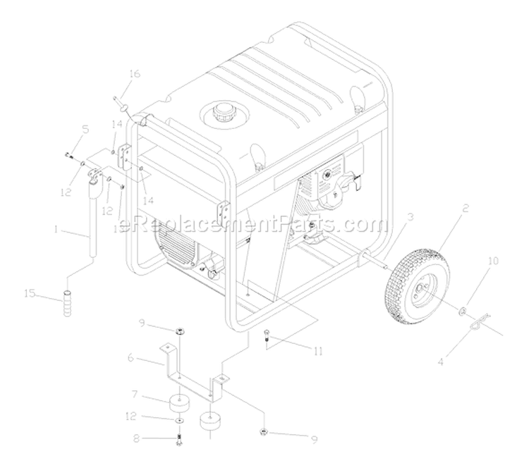 Page C Diagram and Parts List for 1652-0  Briggs and Stratton Generator